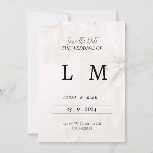 Einladungskarte für weiß Umschlag (Vorderseite)