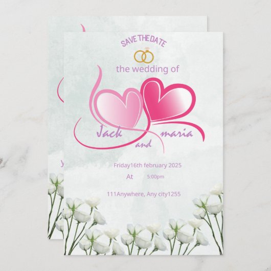 Einladungskarte Größe: 5" x 7" Einladung (Vorne/Hinten)