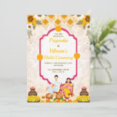 Einladungskarte Haldi Night, Maiyan Card Einladung (Stehend Vorderseite)