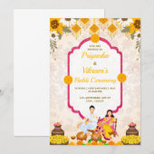 Einladungskarte Haldi Night, Maiyan Card Einladung (Vorne/Hinten)