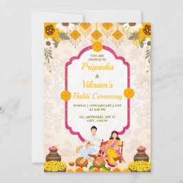 Einladungskarte Haldi Night, Maiyan Card Einladung