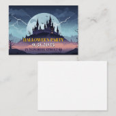 Einladungskarte Halloween Castell Illustration (Vorne/Hinten)