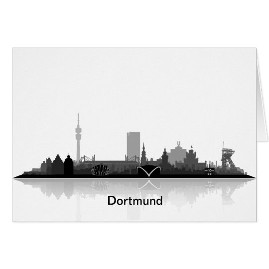 Einladungskarte mit Dortmund Skyline. Karte