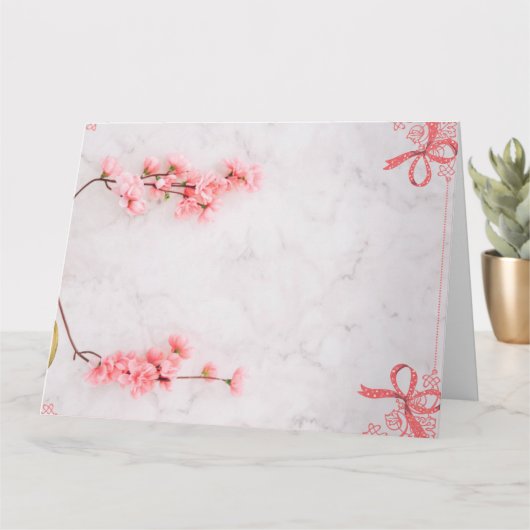 Einladungskarte mit floralrosa Chic (Kleine Pflanze)