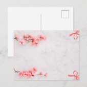 Einladungskarte mit floralrosa Chic (Vorne/Hinten)