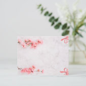 Einladungskarte mit floralrosa Chic (Stehend Vorderseite)