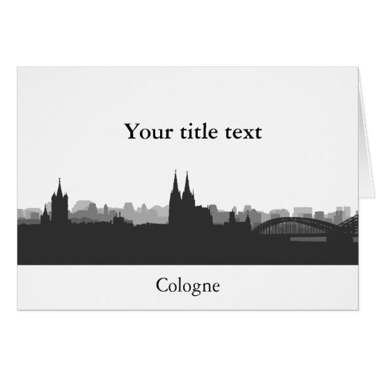 Einladungskarte mit Köln Skyline. Karte