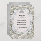 Einladungskarte mit Perlendekoration Einladung (Vorne/Hinten)