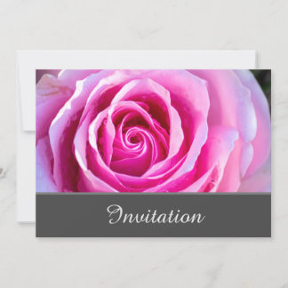 Einladungskarte mit rosa Rose Einladung