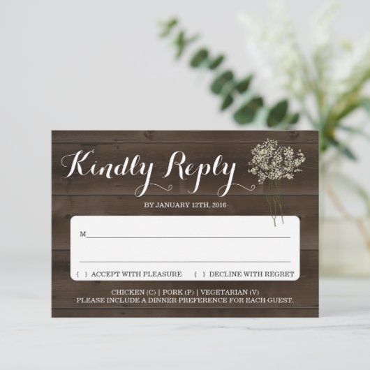 Einladungskarte | Rustikale Babyatmen Einladung (Stehend Vorderseite)