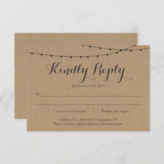 Einladungskarte | Rustikalkraft Einladung (Vorne/Hinten)