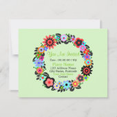 Einladungskarte "Schöner Blumenkranz". Einladung (Vorderseite)