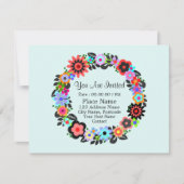 Einladungskarte "Schöner Blumenkranz". Einladung (Vorderseite)