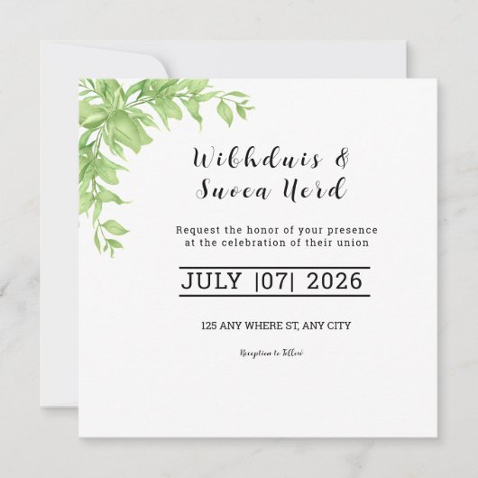 Einladungskarte - Square Wedding Card Einladung (Vorderseite)