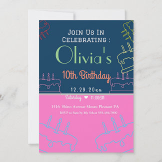 Einladungskarte von Olivia zum 10. Einladung