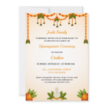 Einladungskarte von Upanayanam, Thread-Einladung