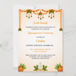 Einladungskarte von Upanayanam, Thread-Einladung Einladung