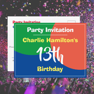 Einladungskarte zum 13. Geburtstag