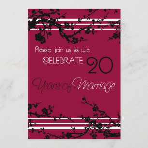 Einladungskarte zum 20. Hochzeitstag Einladung