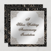 Einladungskarte zum 25. Hochzeitstag Einladung (Vorne/Hinten)