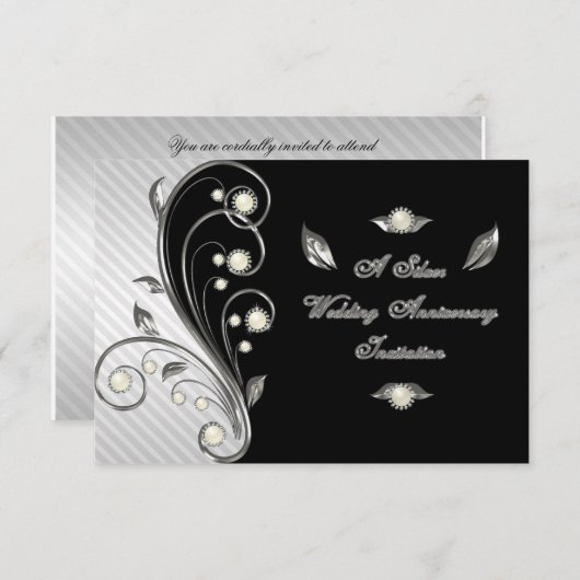 Einladungskarte zum 25. Hochzeitstag UAWG Einladung (Vorne/Hinten)