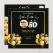 Einladungskarte zum 50. Geburtstag Einladung (Vorne/Hinten)