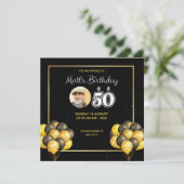 Einladungskarte zum 50. Geburtstag Einladung (Stehend Vorderseite)
