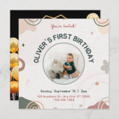 Einladungskarte zum ersten Geburtstag Einladung (Vorne/Hinten)