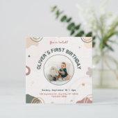 Einladungskarte zum ersten Geburtstag Einladung (Stehend Vorderseite)