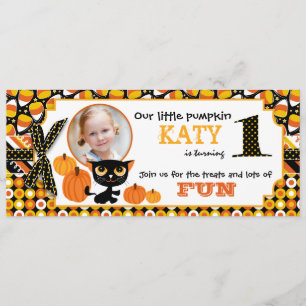 Einladungskarte zum ersten Halloween-Geburtstag Einladung