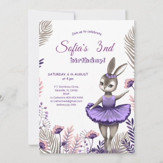 Einladungskarte zum Geburtstag. (Vorderseite)