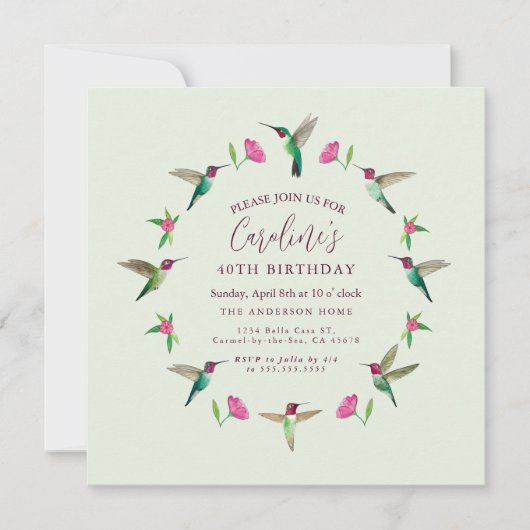 Einladungskarte zum Geburtstag (Vorderseite)