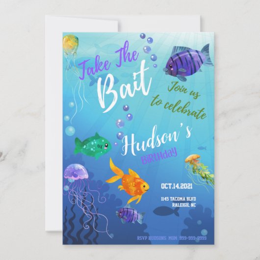 Einladungskarte zum Geburtstag des Köders (Vorderseite)