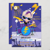 Einladungskarte zum Geburtstag Jam Out 2 (Vorne/Hinten)