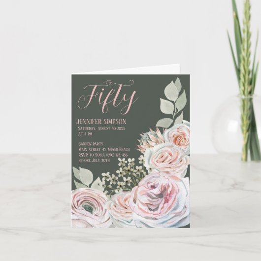 Einladungskarte zum geklappten Geburtstag (Vorderseite)