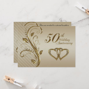 Einladungskarte zum Goldenen Hochzeitstag Einladung