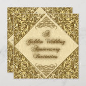 Einladungskarte zum Goldenen Hochzeitstag Einladung (Vorne/Hinten)