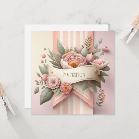 Einladungskarte zum selbst beschriften - Einladung (Vorderseite/Rückseite Beispiel)