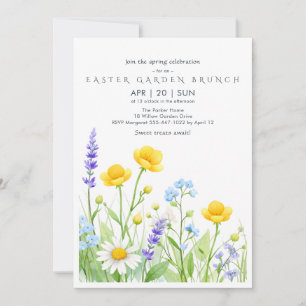 Einladungskarte zum Wildblumen-Oster-Gartenbrunch Einladung