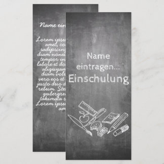 Einladungskarte zur Einschulung im Tafelstil 002