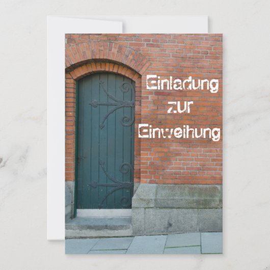 Einladungskarte zur Einweihung Einladung (Vorderseite)