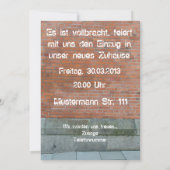 Einladungskarte zur Einweihung Einladung (Rückseite)