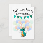 Einladungskarten Drache Kindergeburtstag (Vorne/Hinten)