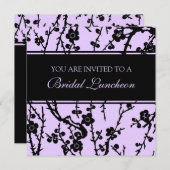 Einladungskarten für Floral Lavender Bridal Lunche (Vorne/Hinten)