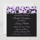 Einladungskarten für Floral Lavender Bridal Lunche (Rückseite)