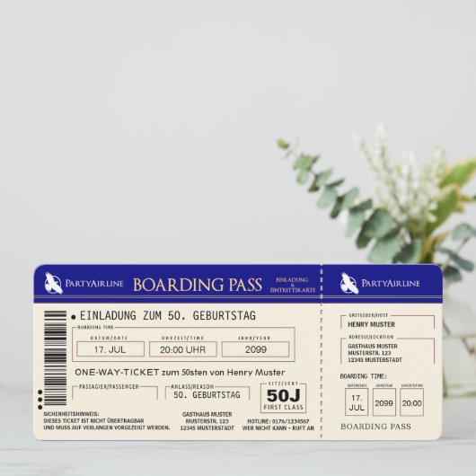 Einladungskarten Geburtstag Einladungen (Stehend Vorderseite)