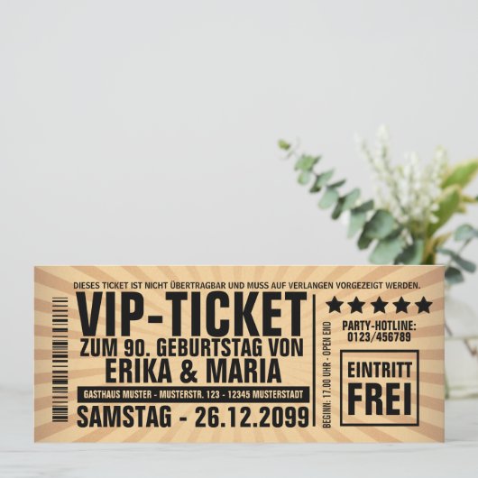 Einladungskarten Geburtstag Party Veranstaltung (Stehend Vorderseite)