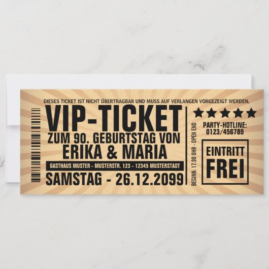 Einladungskarten Geburtstag Party Veranstaltung (Vorderseite)