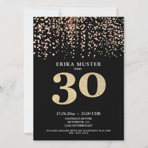 Einladungskarten zum 30. Geburtstag "Gold"