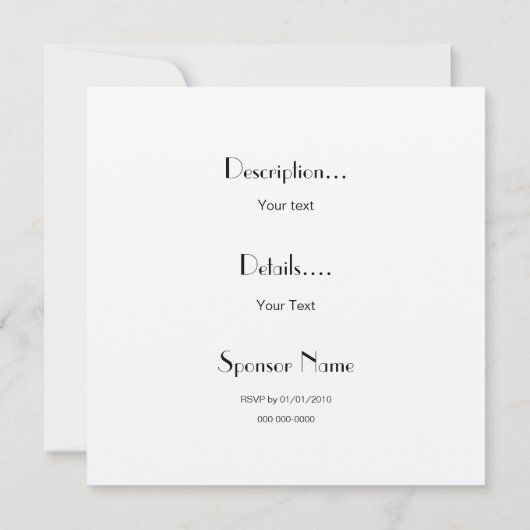 Einladungspapier/Cremfarbe 5,25 x 5,25 Einladung (Rückseite)